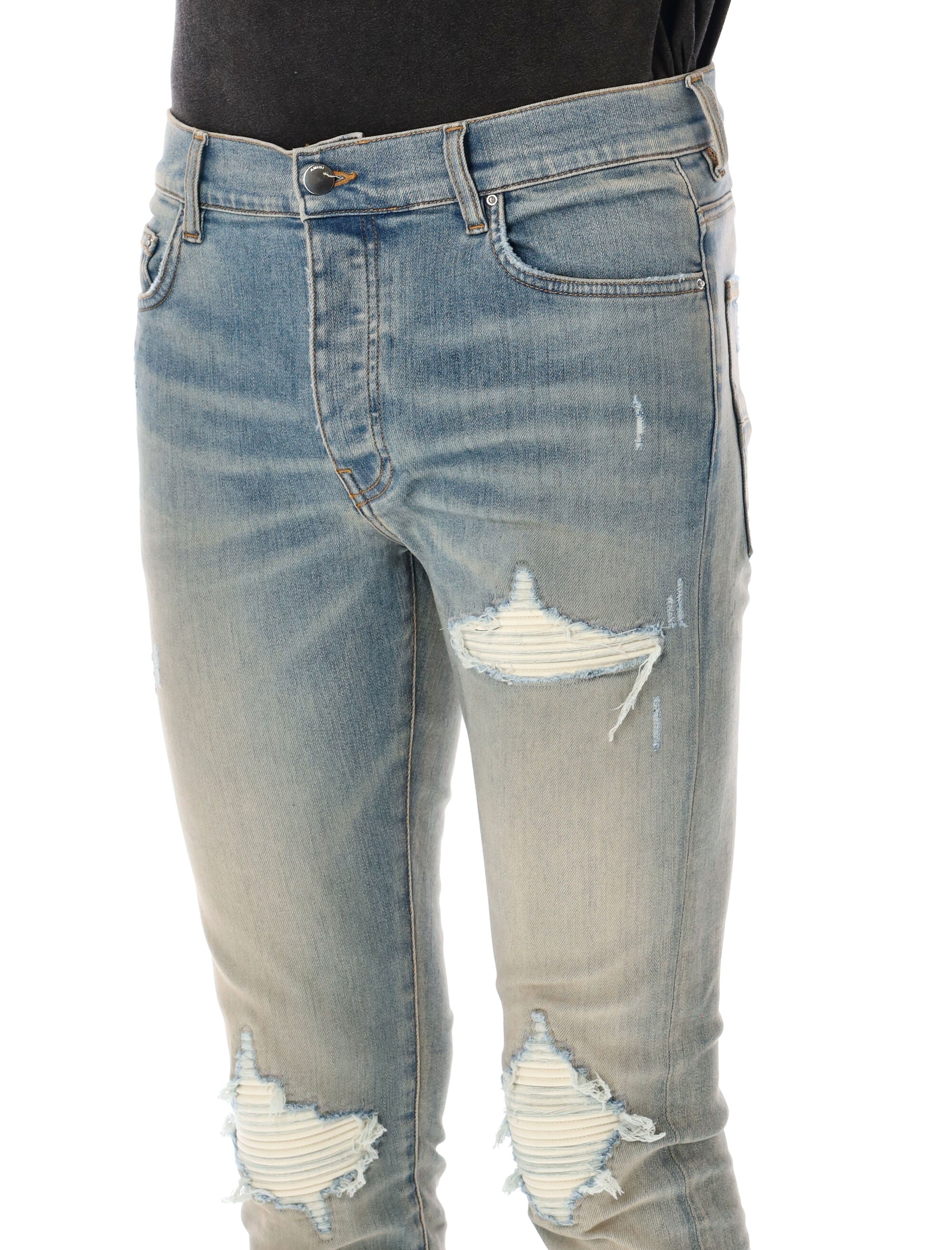 Amiri Mx1 Ultrasuede Jeans Antique Indigo Cotton