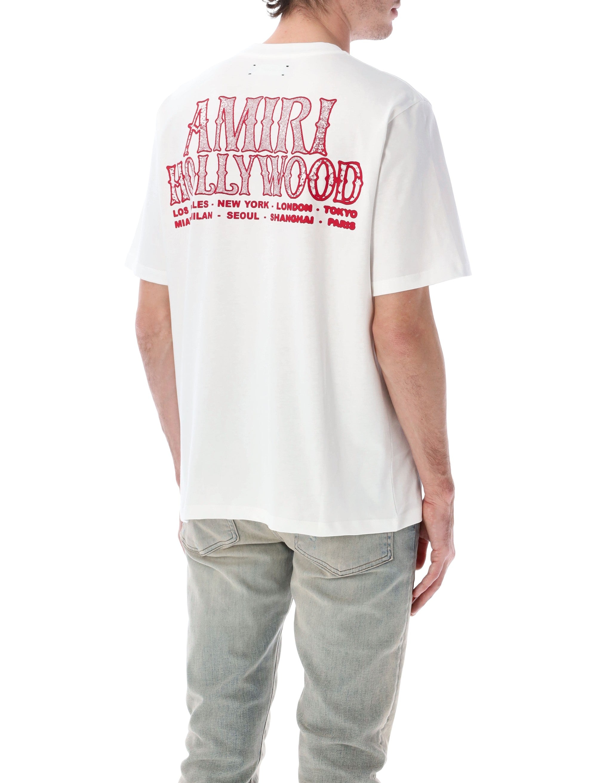 Amiri Hollywood City Tee Avorio Cotton Tshirt