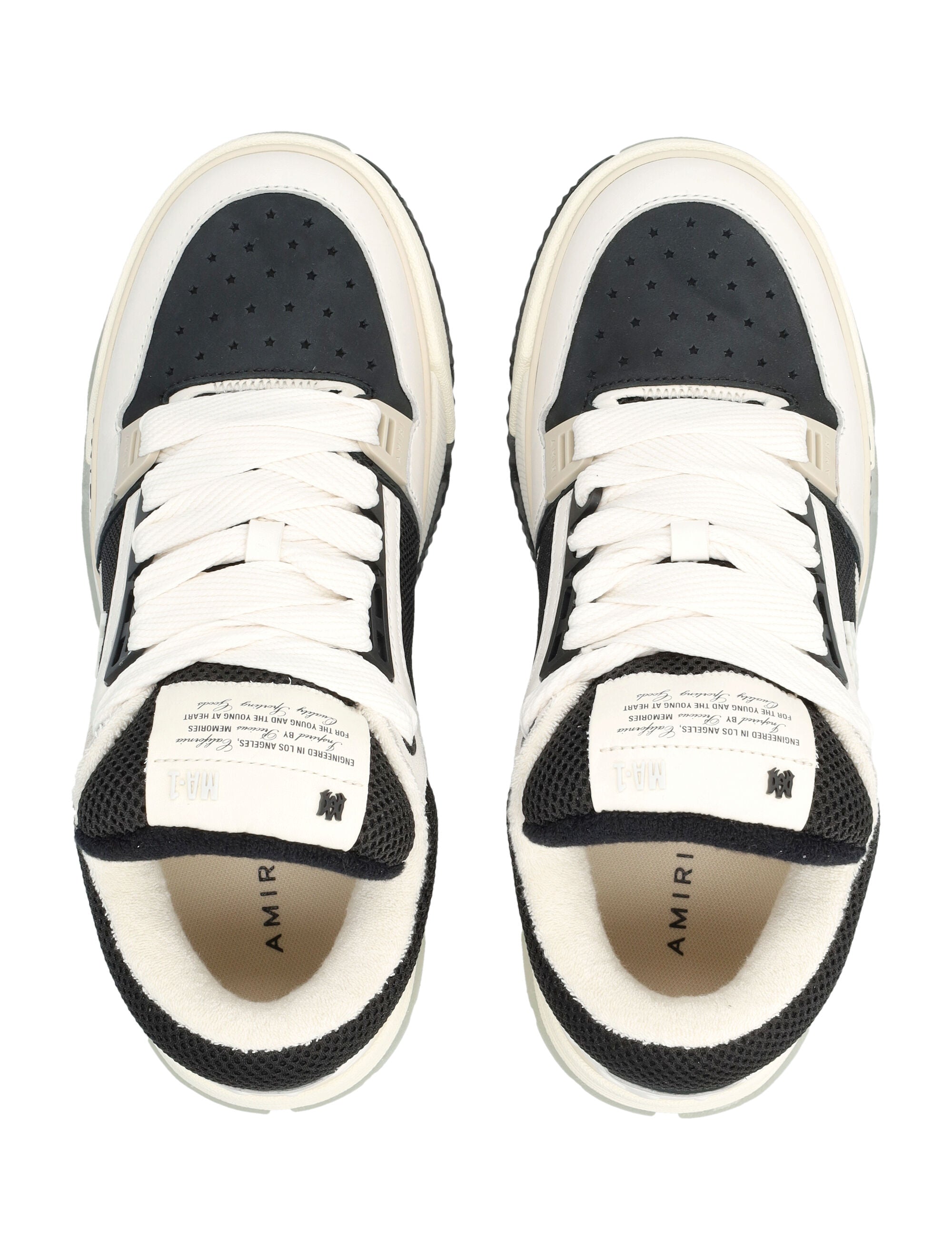 Amiri MA-1 Leather Mesh Sneakers Black Alabaster Upper