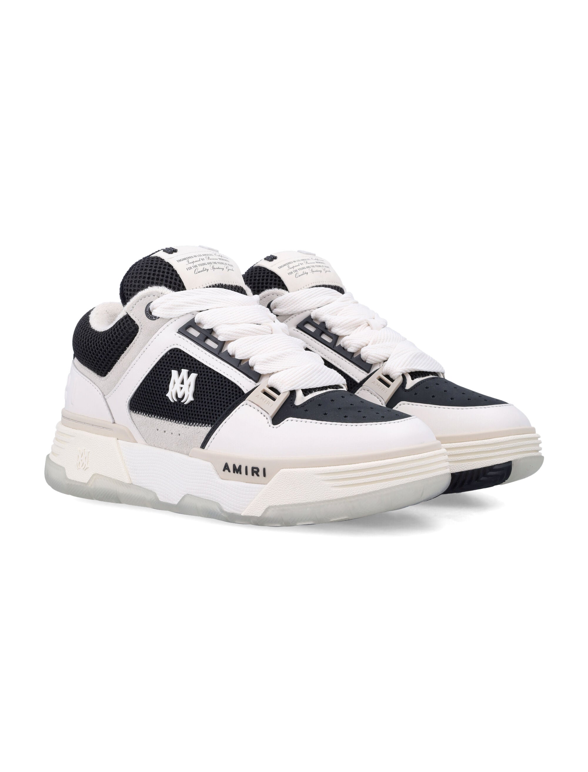 Amiri Ma-1 Leather Mesh Sneakers Black Alabaster Upper