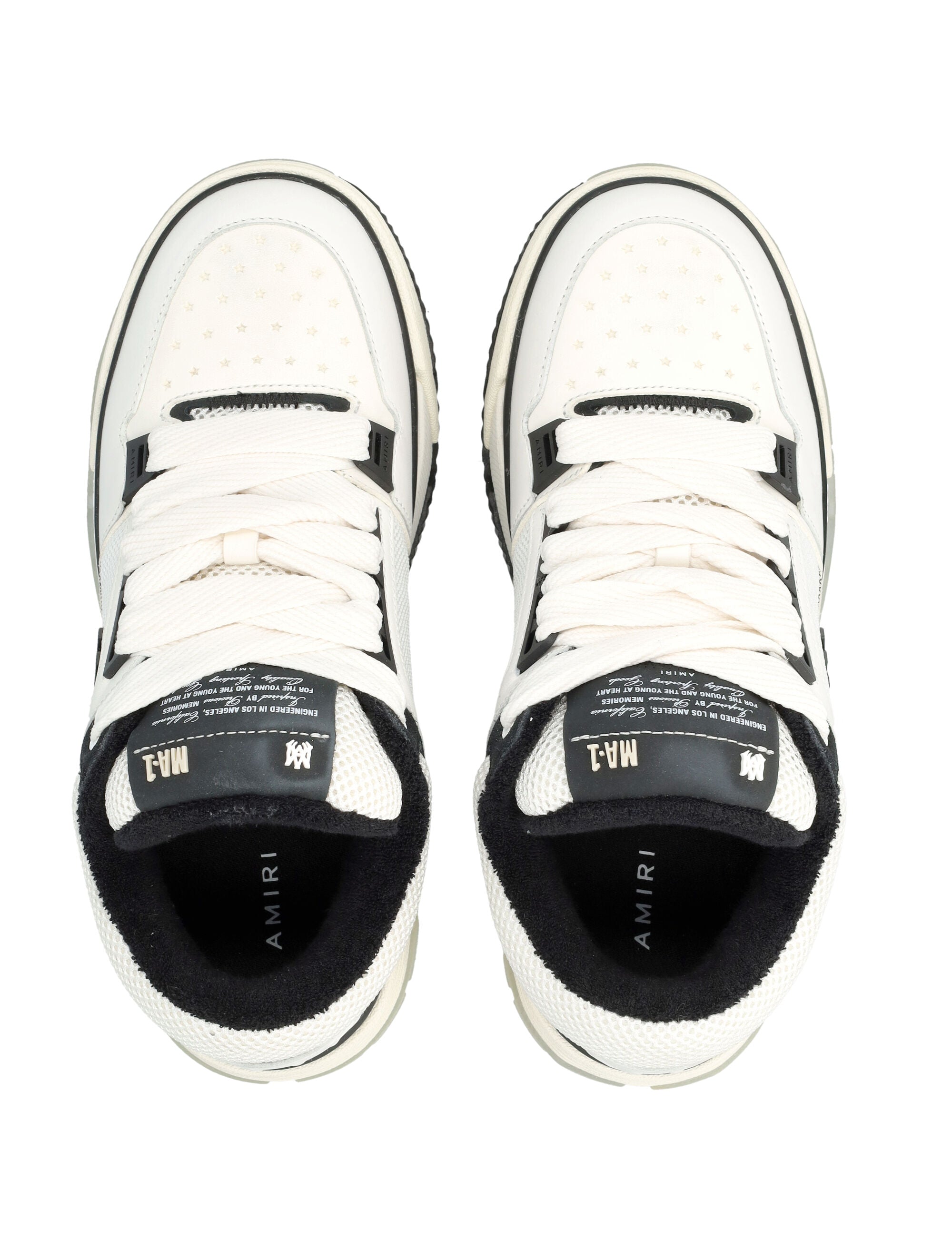 Amiri MA-1 Leather Mesh Sneakers White Black Upper