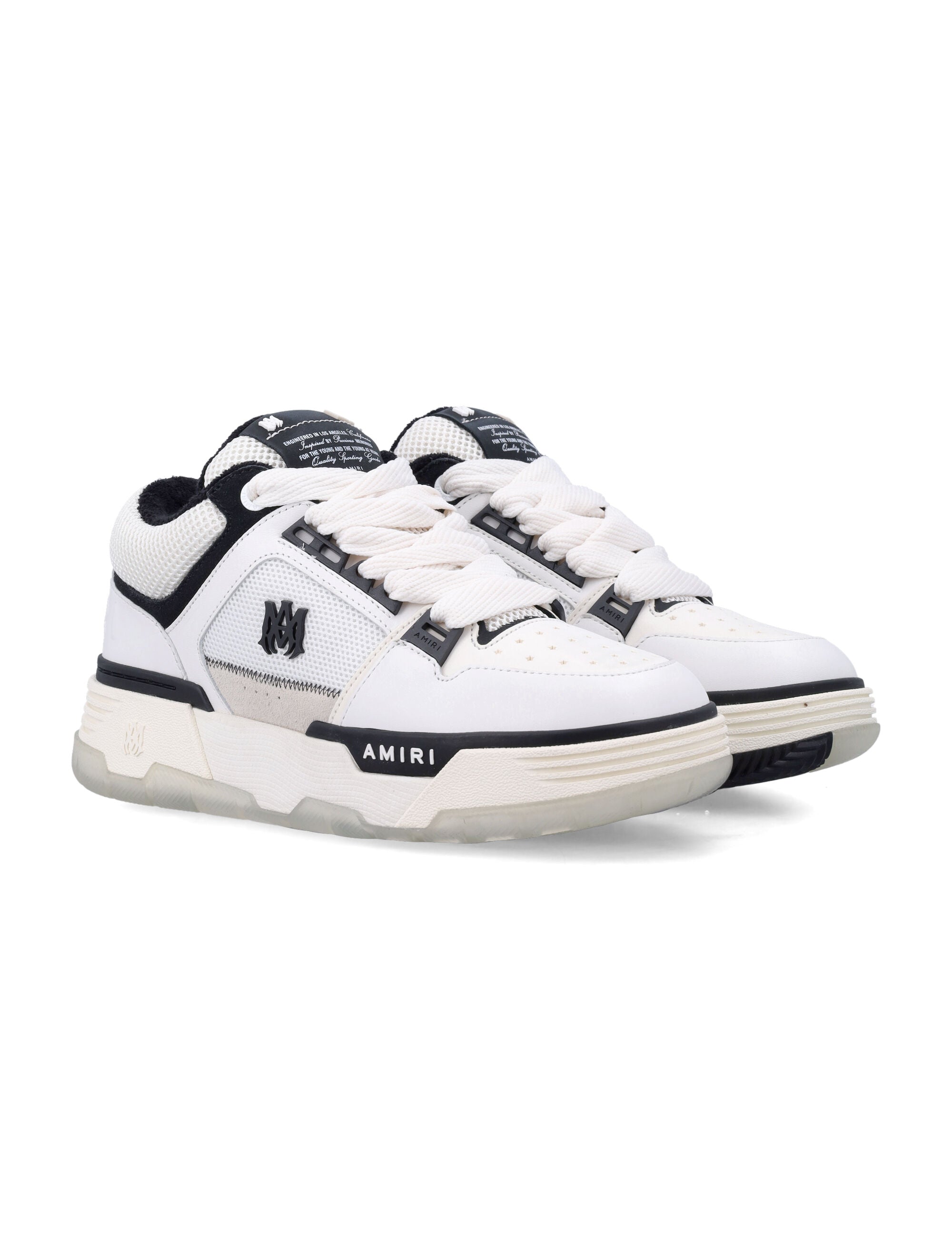 Amiri MA-1 Leather Mesh Sneakers White Black Upper