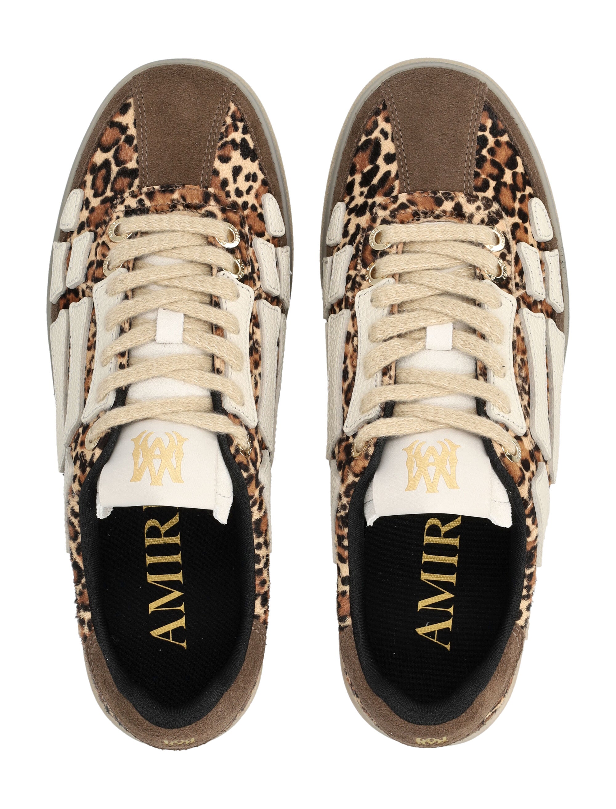 Amiri Leopard Pacific Bones Low-Top Sneakers Brown Upper