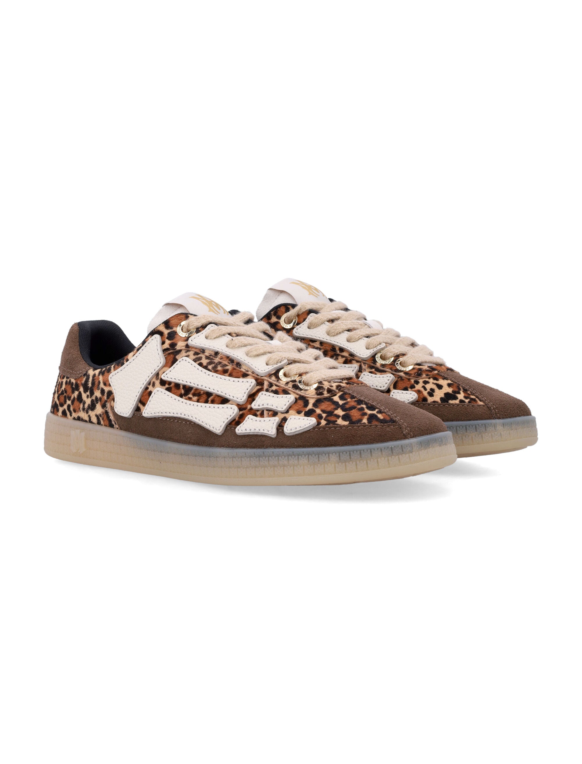 Amiri Leopard Pacific Bones Low-Top Sneakers Brown Upper