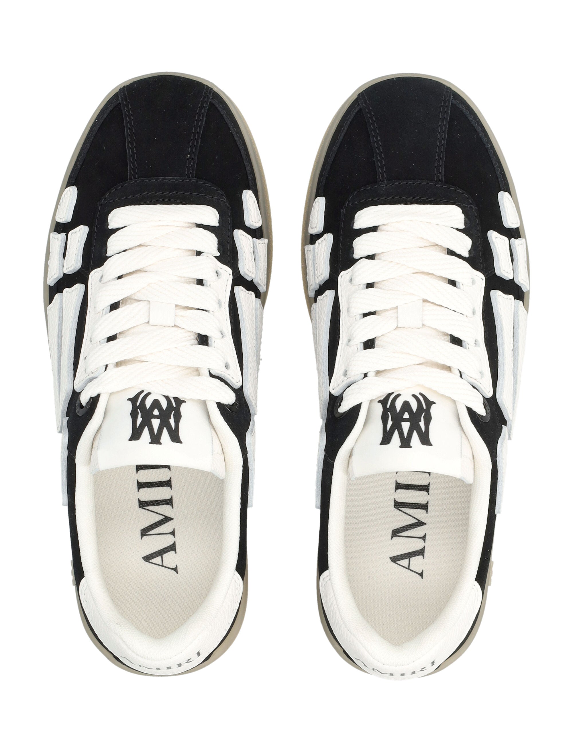 Amiri Pacific Bones Womens Suede Sneakers Black Upper