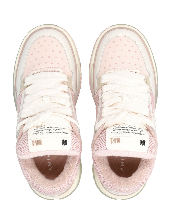 Amiri Ma-1 Leather And Mesh Womans Sneakers Pink Alabaster Upper