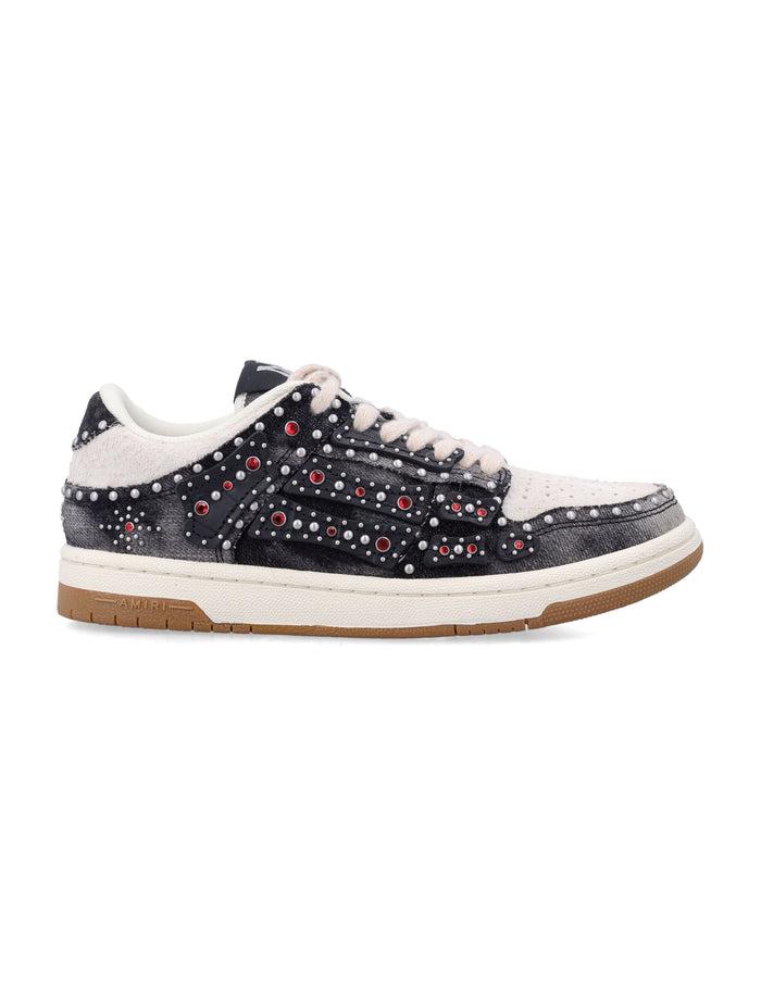 Amiri Stud Skel Top Low Womans Sneakers Black Upper