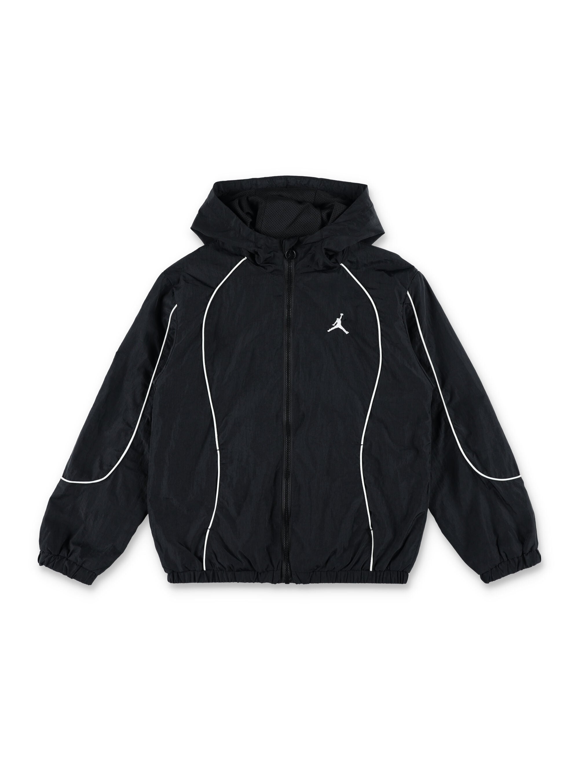 Nike Jordan Windbreaker Hooded Jacket For Kids Black Nylon