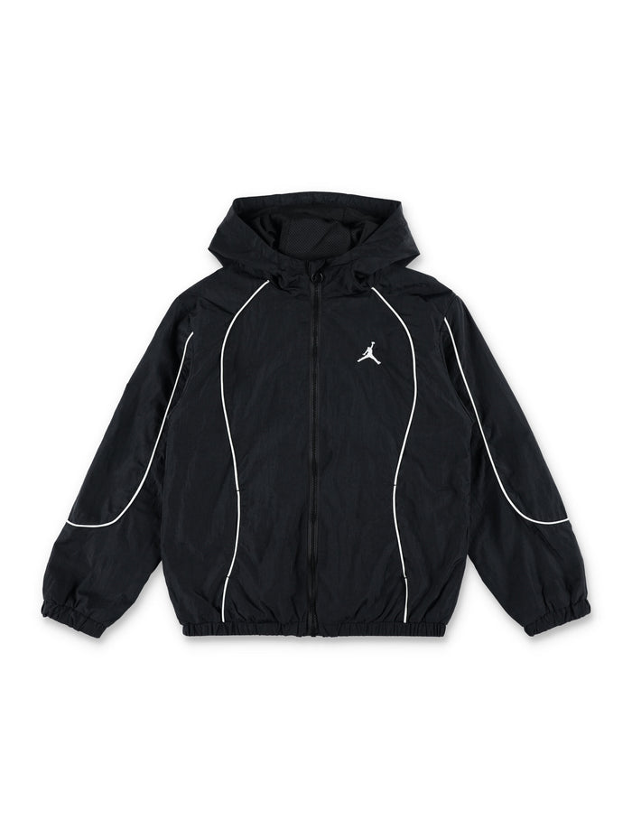 Nike Jordan Windbreaker Hooded Jacket For Kids Black Nylon