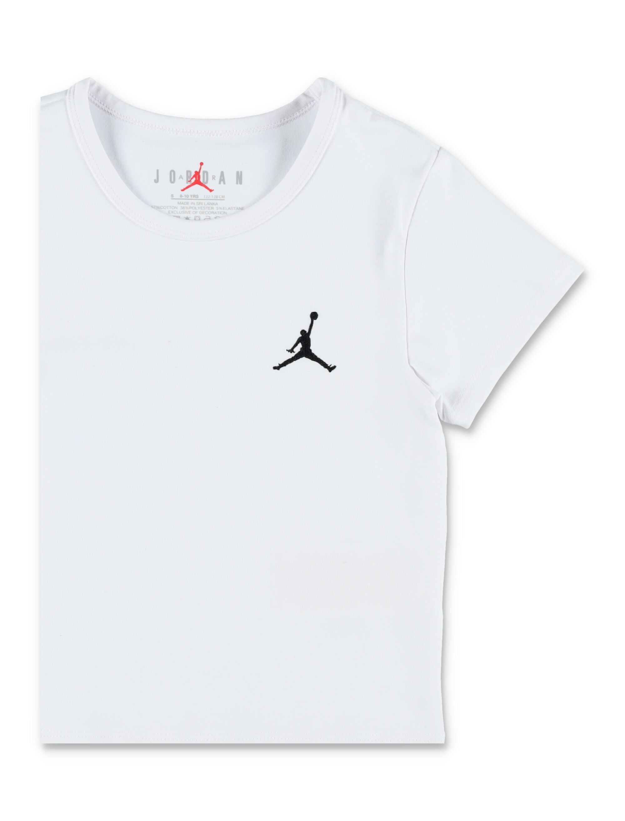 Nike Jordan Fitted Logo Cotton T-Shirt For Girls White Tshirt