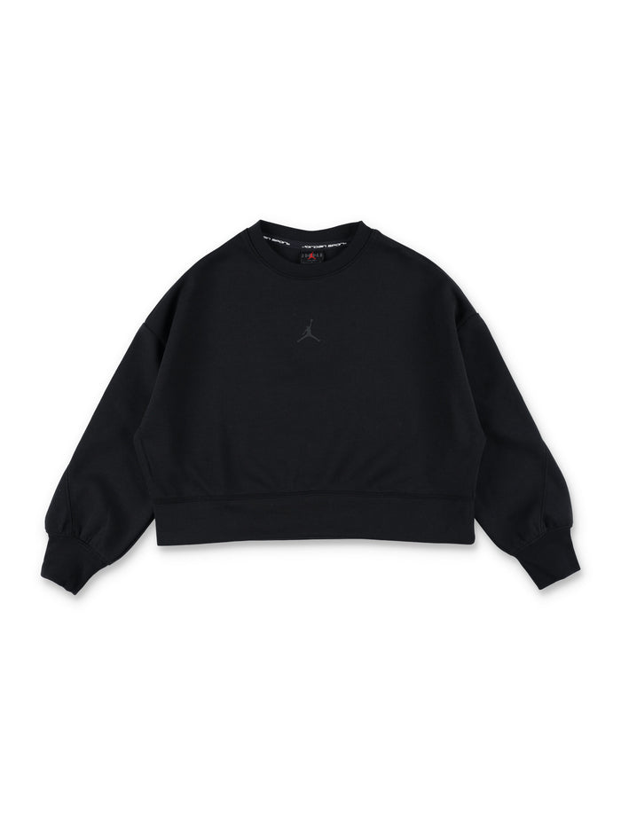 Nike Jordan Cropped Fleece Sweatshirt For Kids Black Polyester