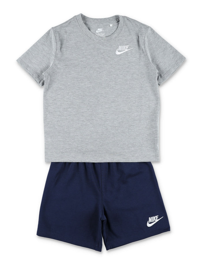 Nikekids 2-Piece Shorts Set Blue/grey Cotton T-shirt