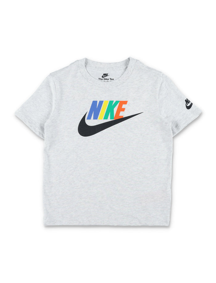 Nike Multicolor Logo Tee For Kids Grey Cotton Tshirt
