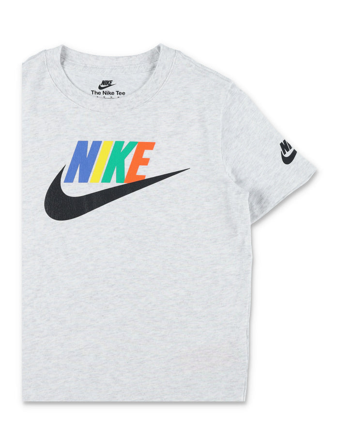 Nike Multicolor Logo Tee For Kids Grey Cotton Tshirt