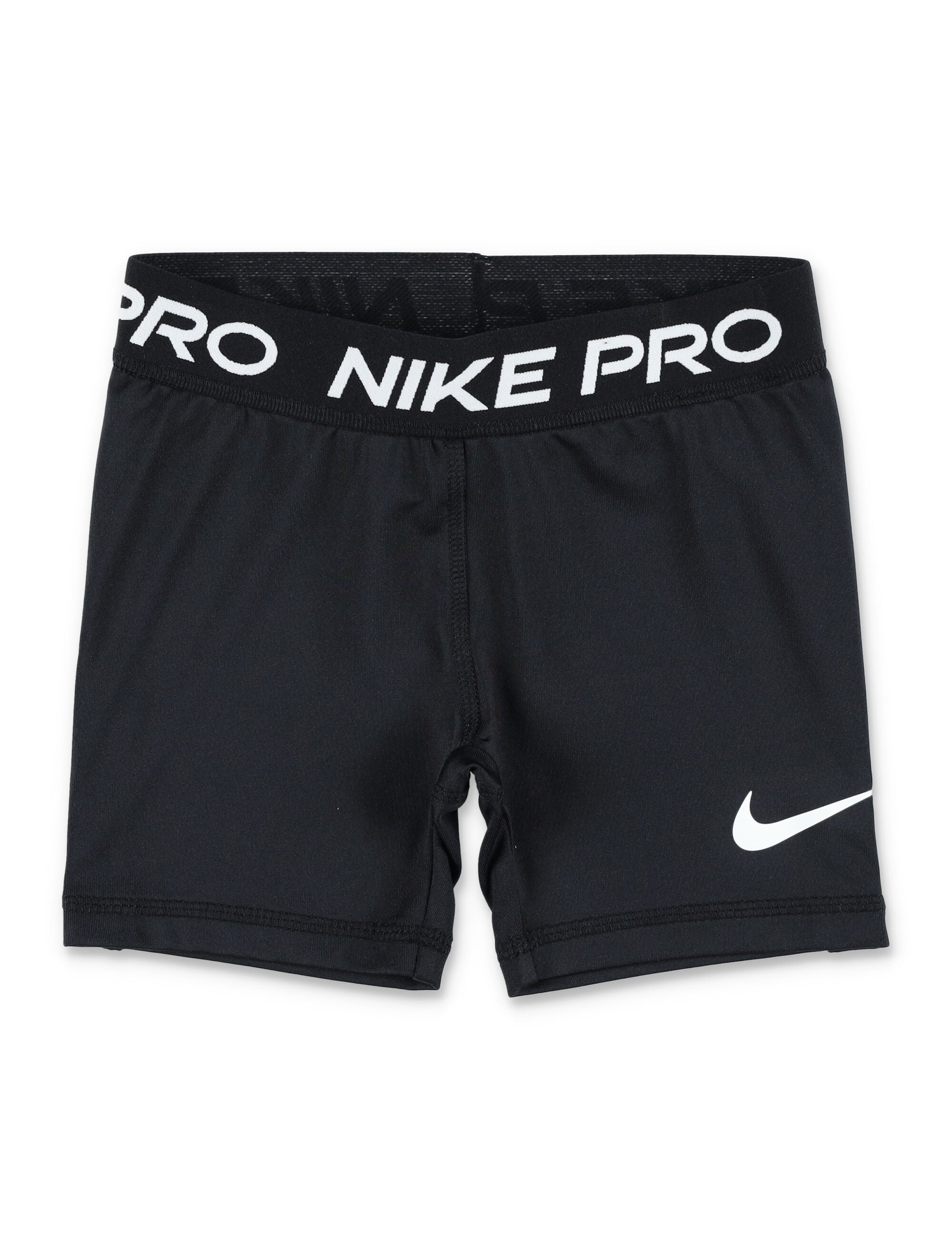 Nike Pro Logo Stretch Shorts For Girls Black Recycled Polyester