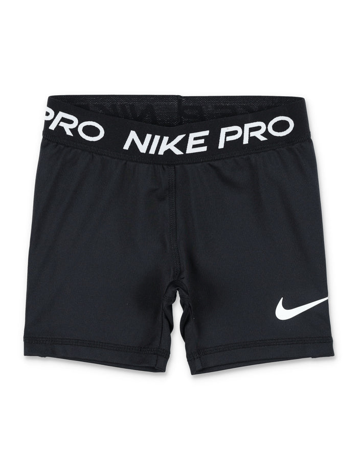 Nike Pro Logo Stretch Shorts For Girls Black Recycled Polyester