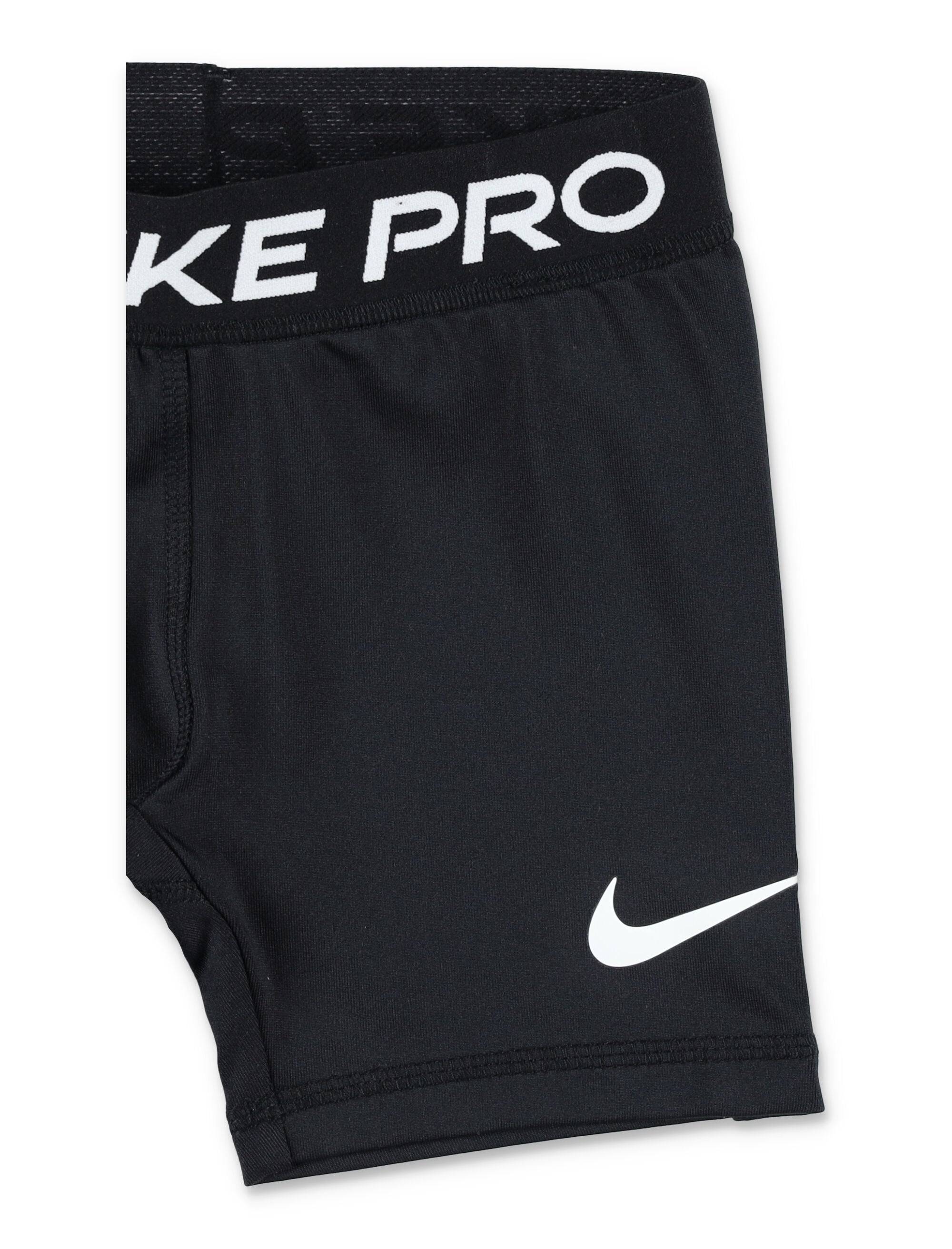 Nike Pro Logo Stretch Shorts For Girls Black Recycled Polyester