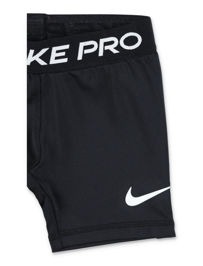 Nike Pro Logo Stretch Shorts For Girls Black Recycled Polyester