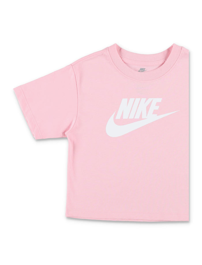 Nike Logo Cropped Tee For Girls Pink Cotton Tshirt