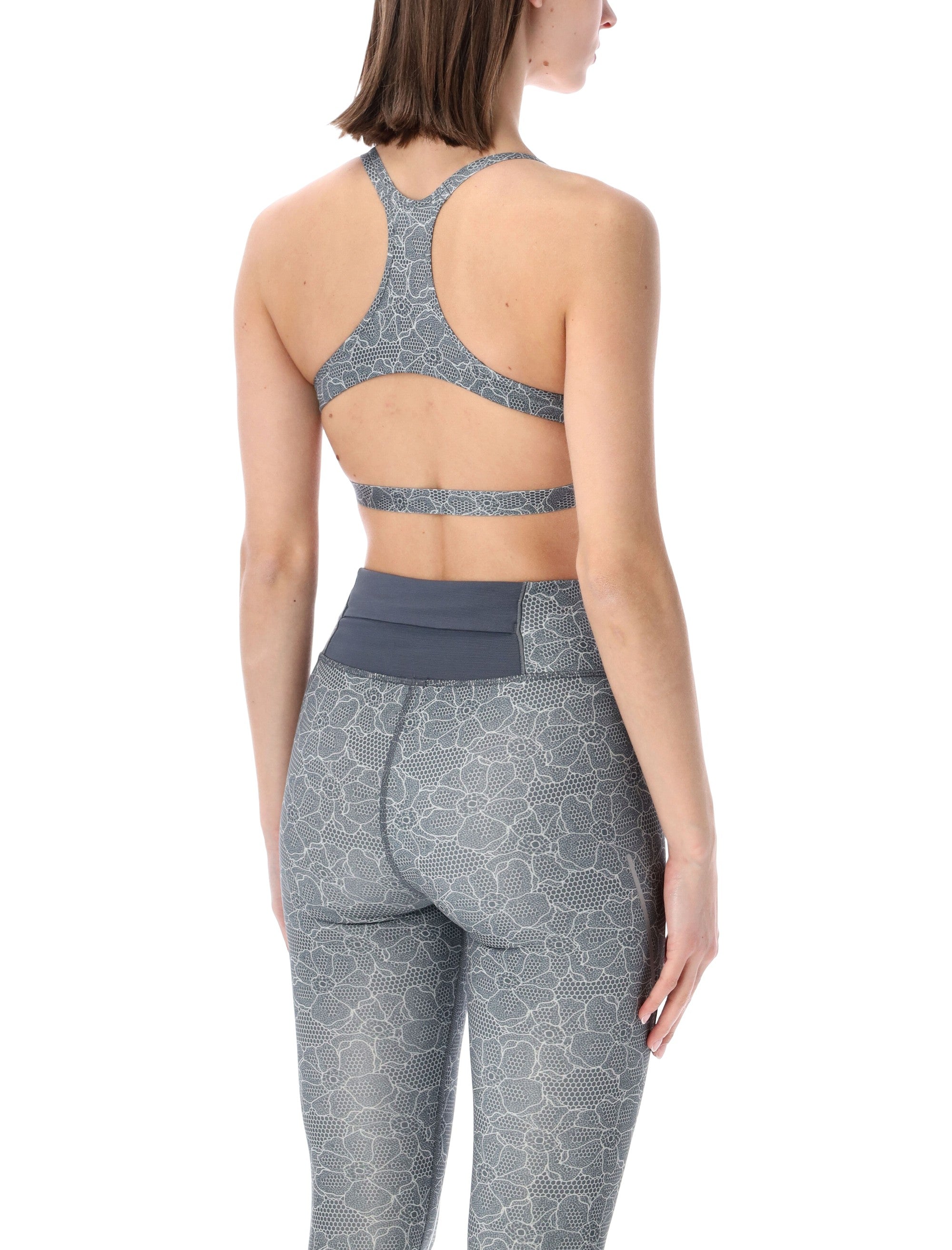Adidas By Stella Mccartney Printed Mini Crop Top Onix Recycled Polyester