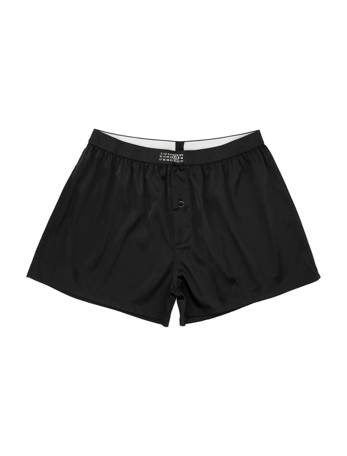 MM6 Maison Margiela washed silk boxer Black Underwear