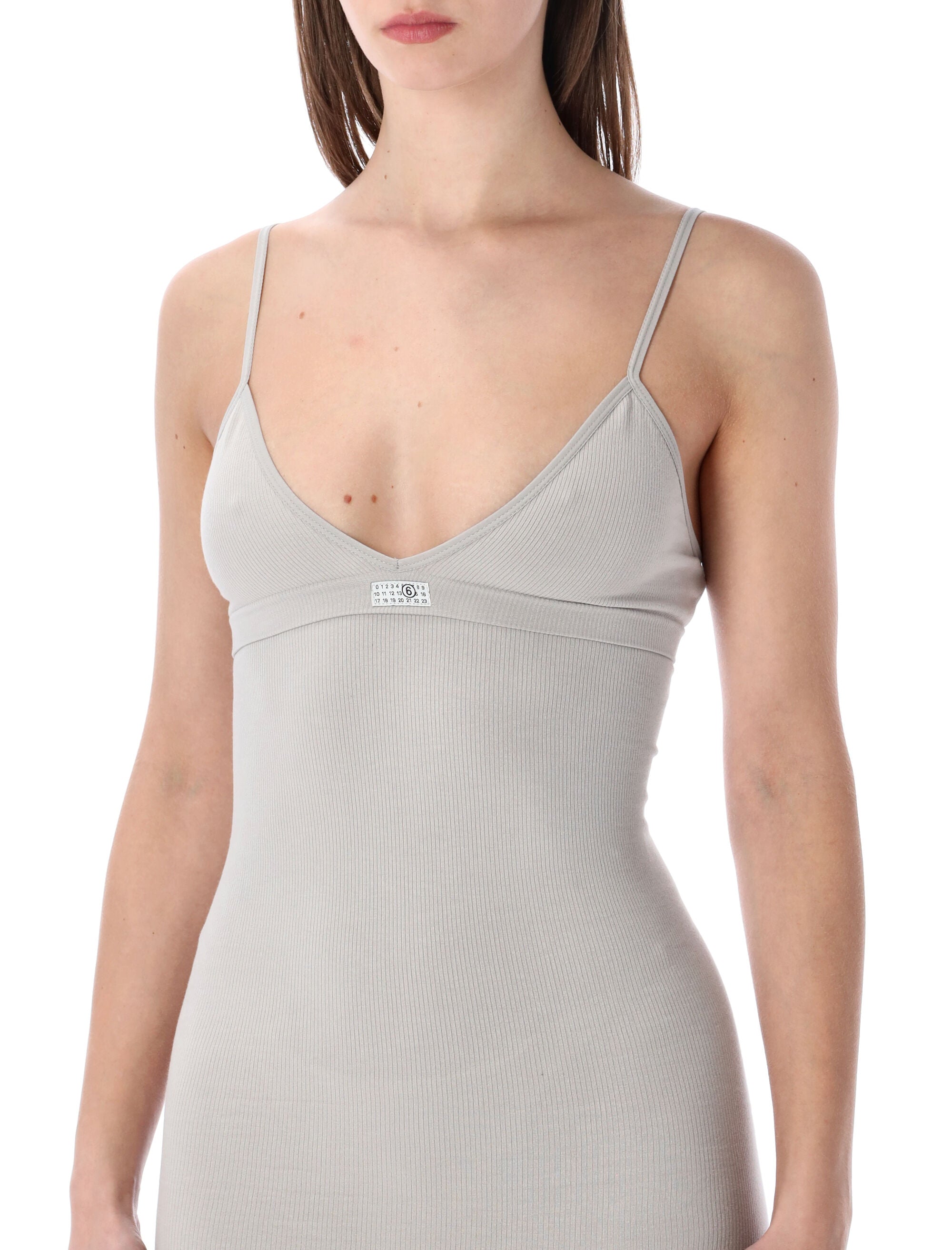 Abito sottoveste senza cuciture di MM6 Maison Margiela Light Grey Cotton Underwear