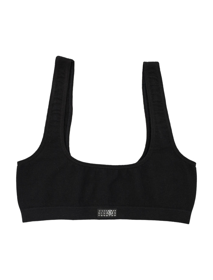 MM6 Maison Margiela ribbed bralette Black Cotton Bra