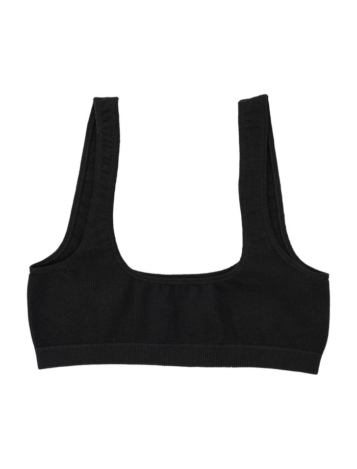 MM6 Maison Margiela ribbed bralette Black Cotton Bra