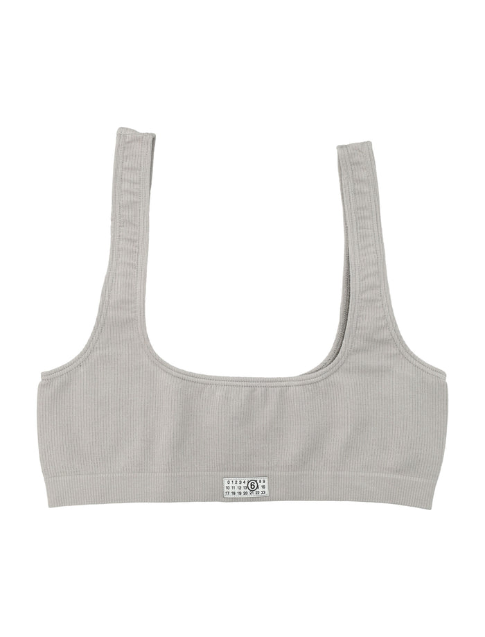 MM6 Maison Margiela ribbed bralette Light Grey Cotton Bra