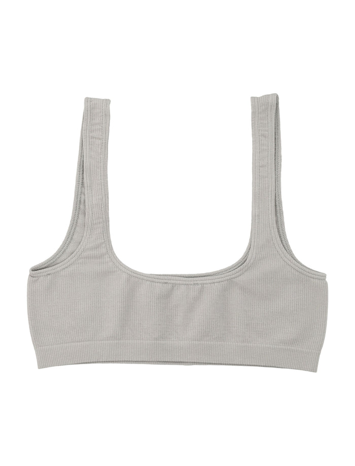 MM6 Maison Margiela ribbed bralette Light Grey Cotton Bra
