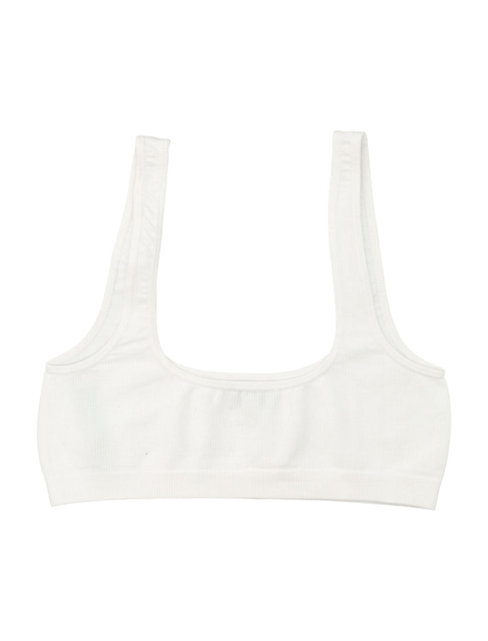 MM6 Maison Margiela ribbed bralette White Cotton Bra