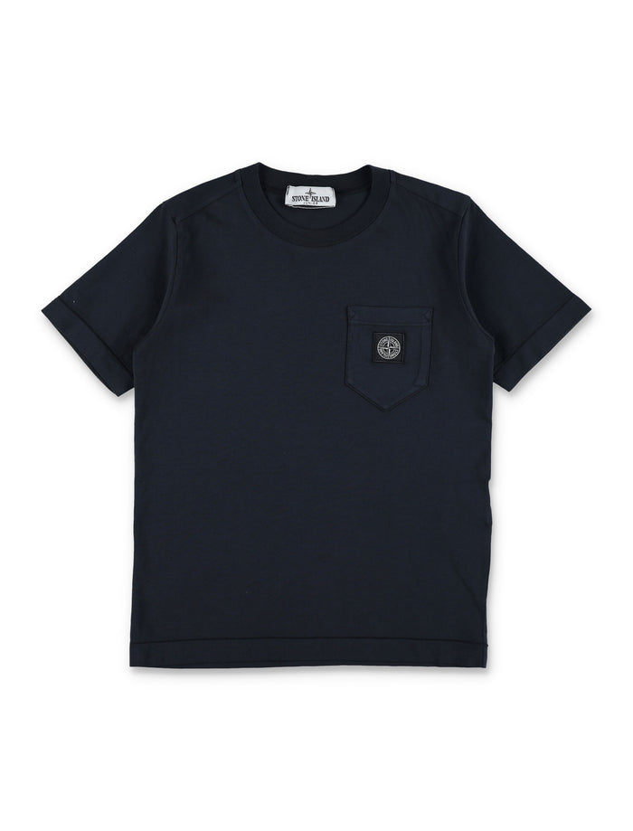 Stone Island Junior patch pocket T-shirt Navy Cotton