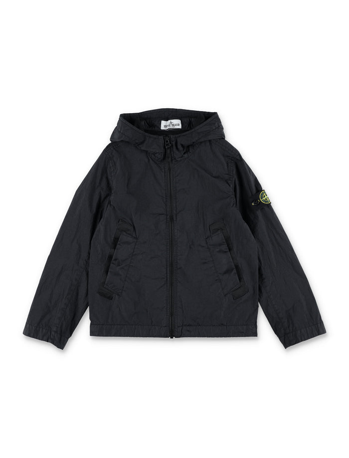 Stone Island Junior nylon jacket Black Polyamide Fiber Coating