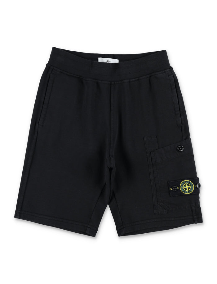 Stone Island Junior cargo shorts Black Cotton