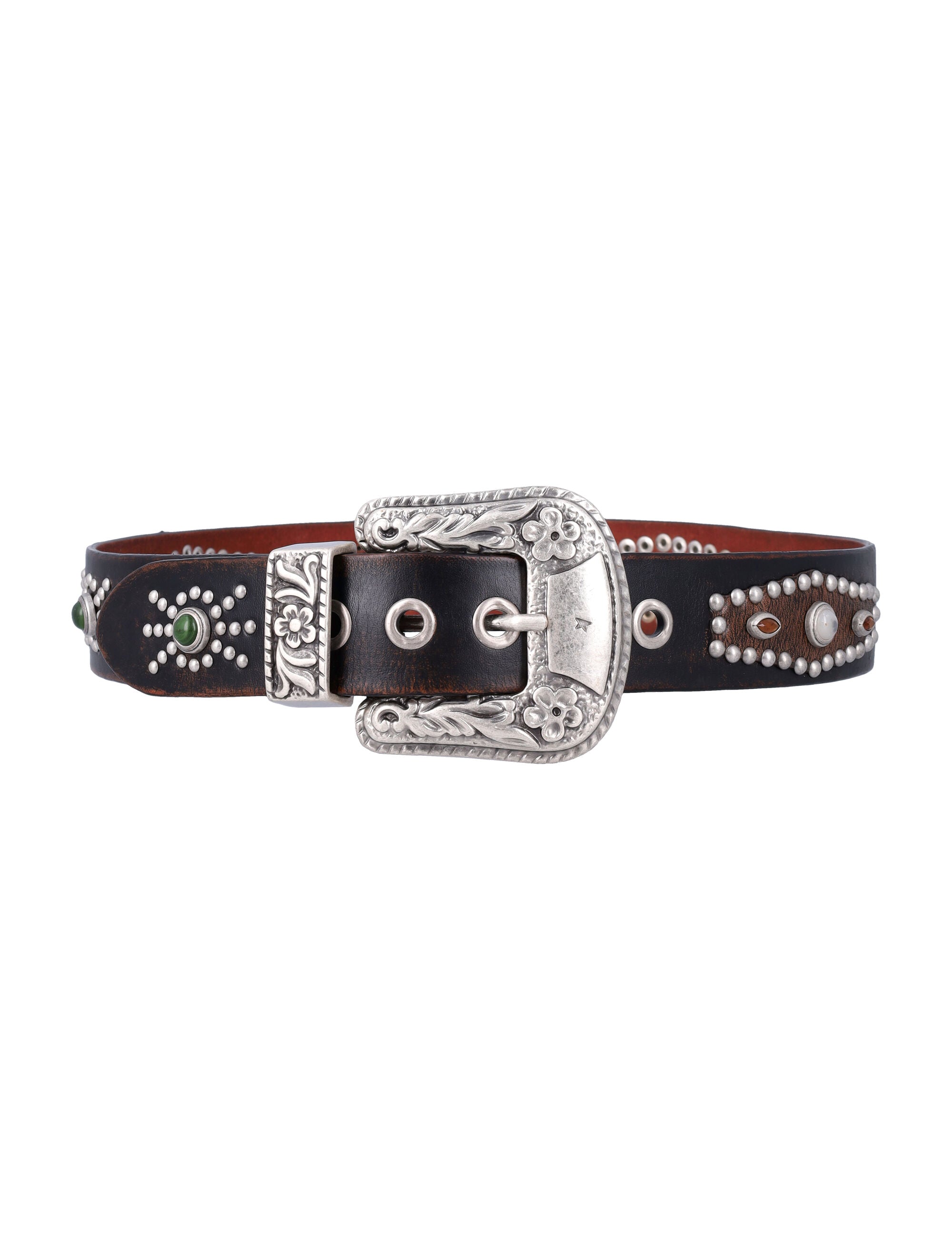 Golden Goose Lace brown leather belt Cow