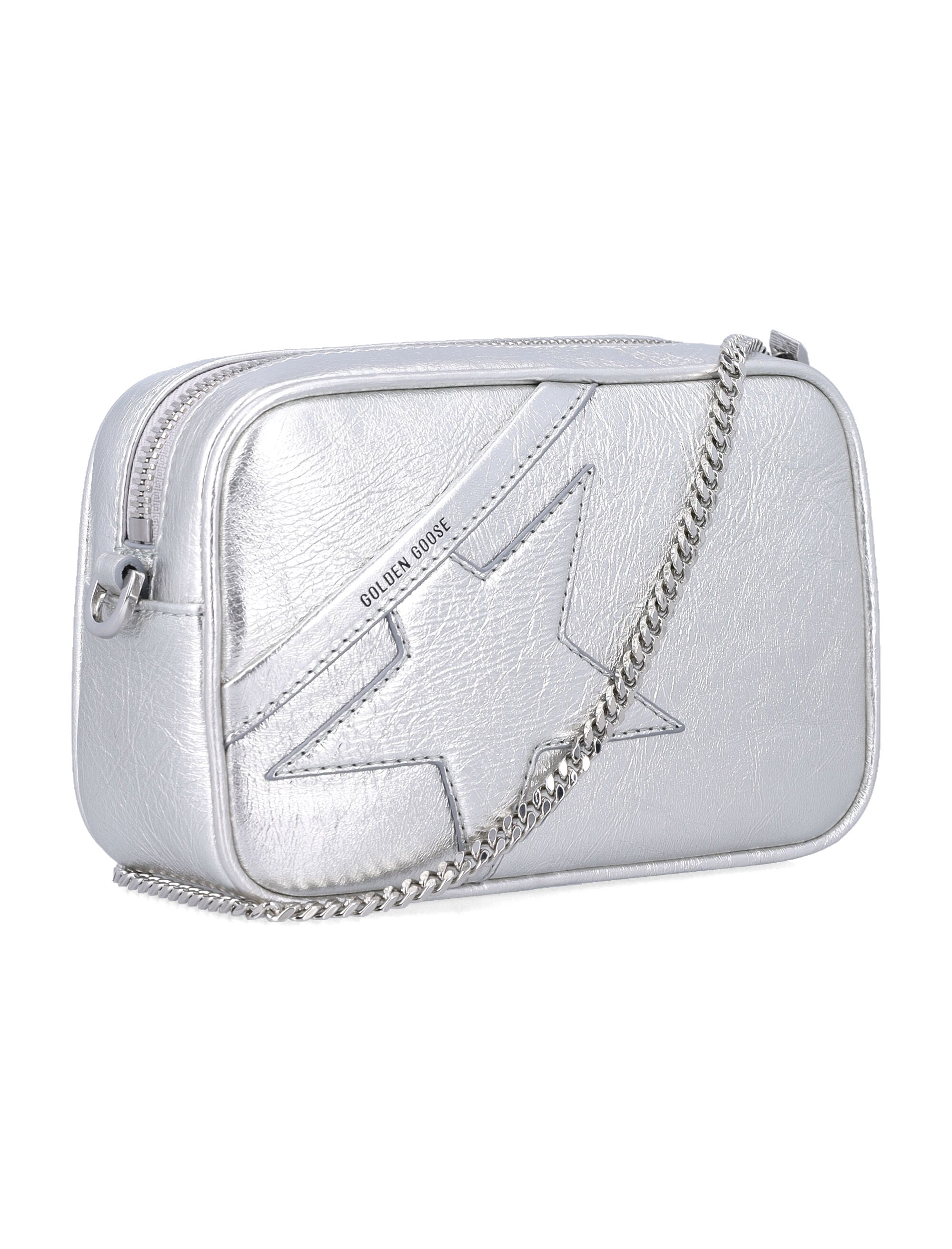 Golden Goose Mini Star bag in silver leather Cow Shoulder