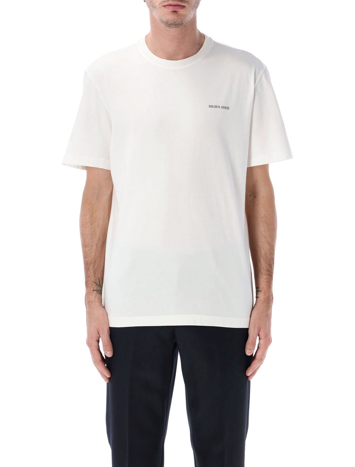 Golden Goose Vintage White Cotton Logo T-Shirt