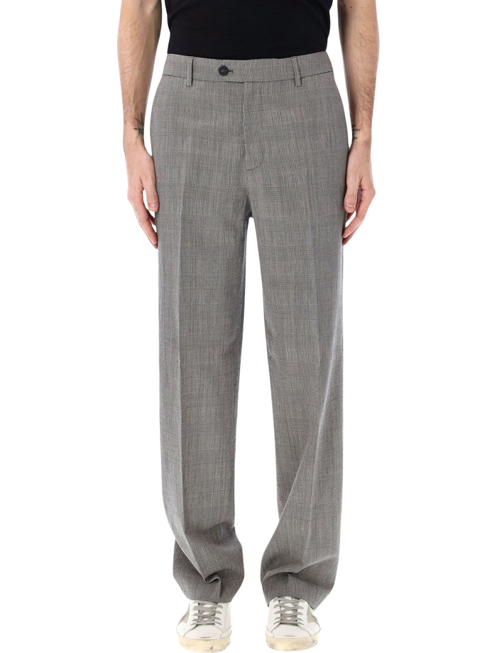 Golden Goose Prince of Wales check slim pants Grey Virgin Wool Lining