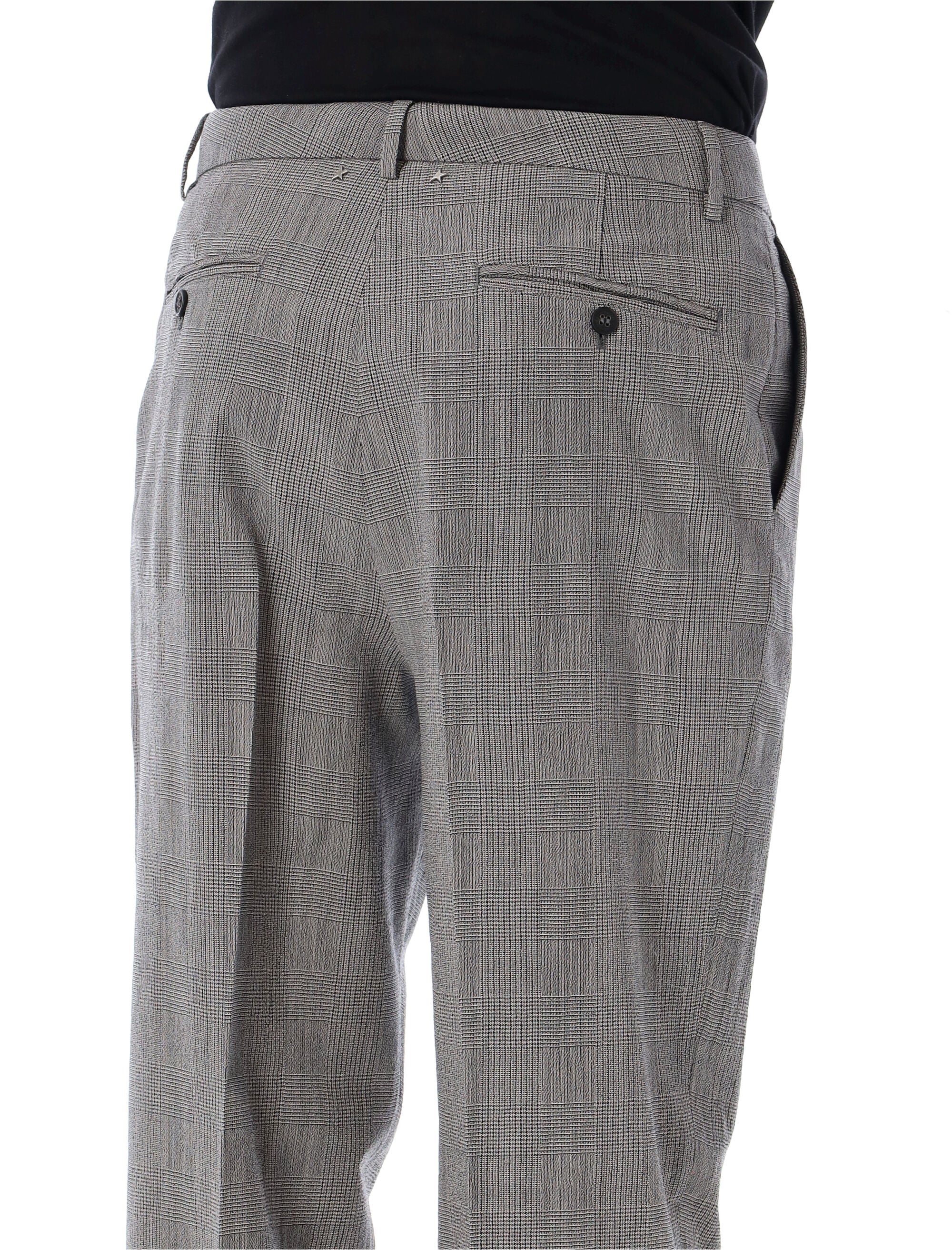 Golden Goose Prince of Wales check slim pants Grey Virgin Wool Lining