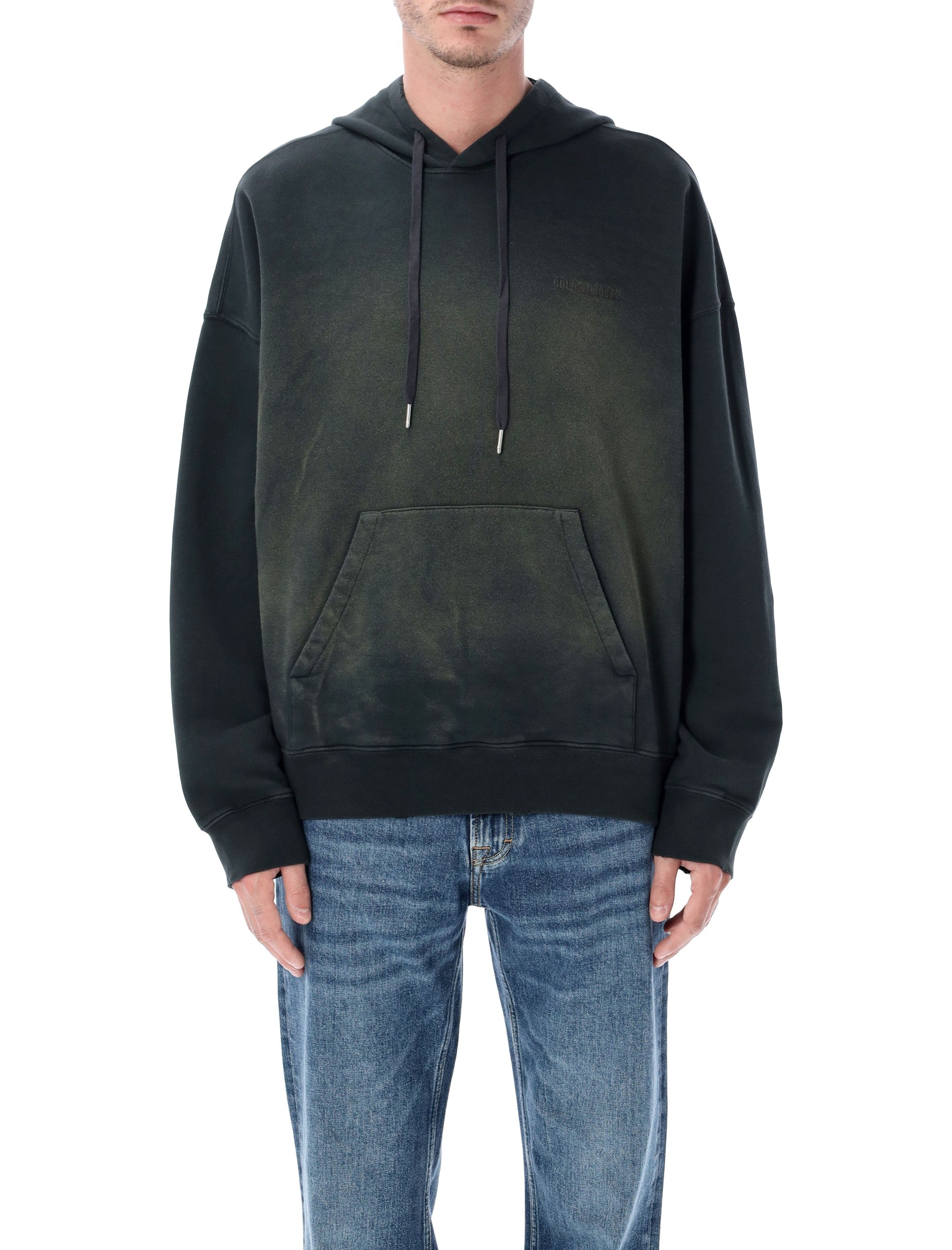 Golden Goose black bleached hooded sweatshirt Washed Cotton