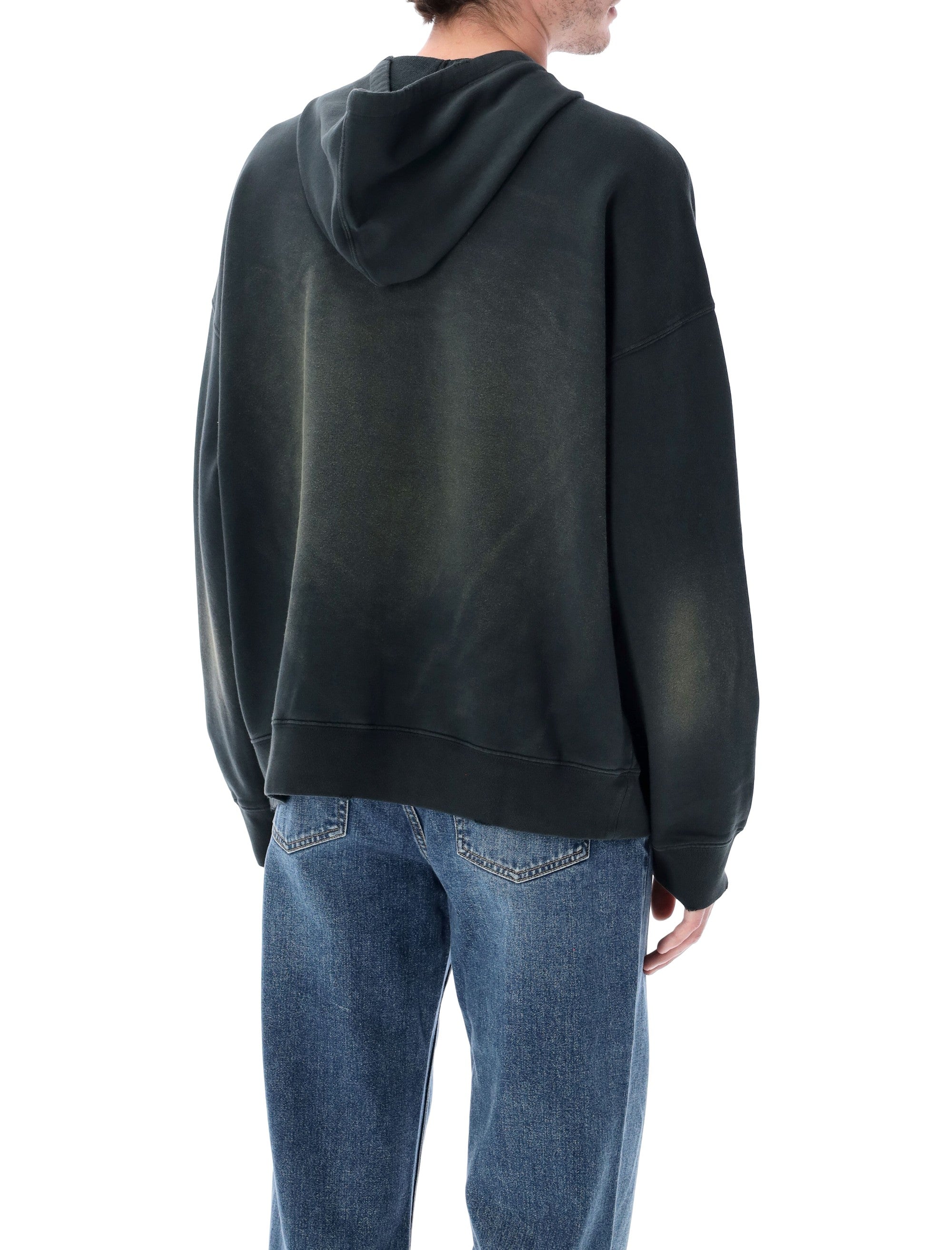 Golden Goose black bleached hooded sweatshirt Washed Cotton