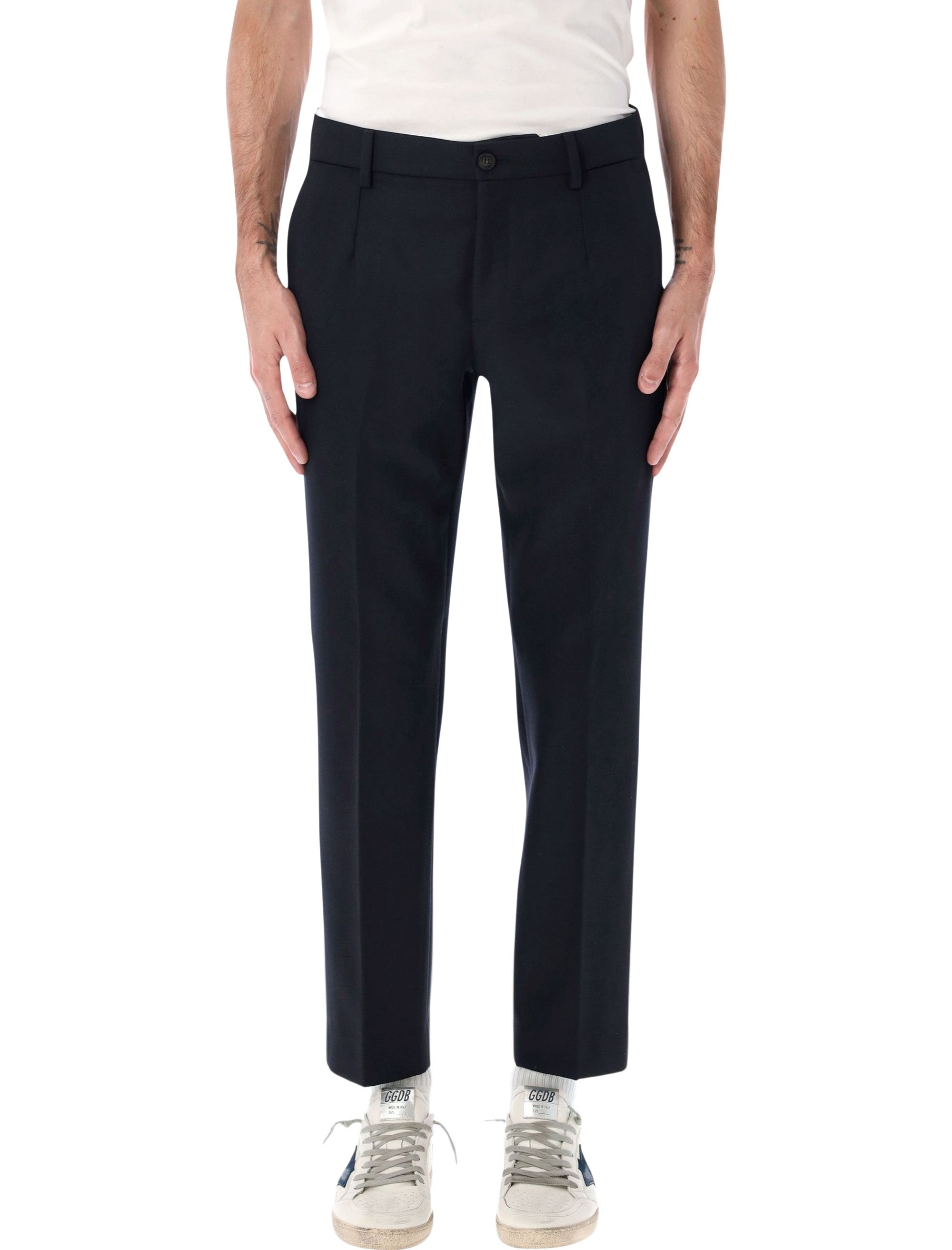 Golden Goose Milano trousers with double coin pocket Navy Blue Polyester Pant