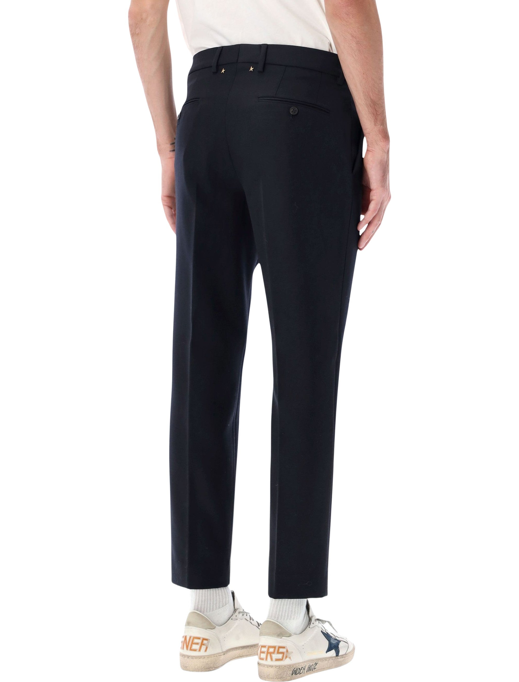 Golden Goose Milano trousers with double coin pocket Navy Blue Polyester Pant