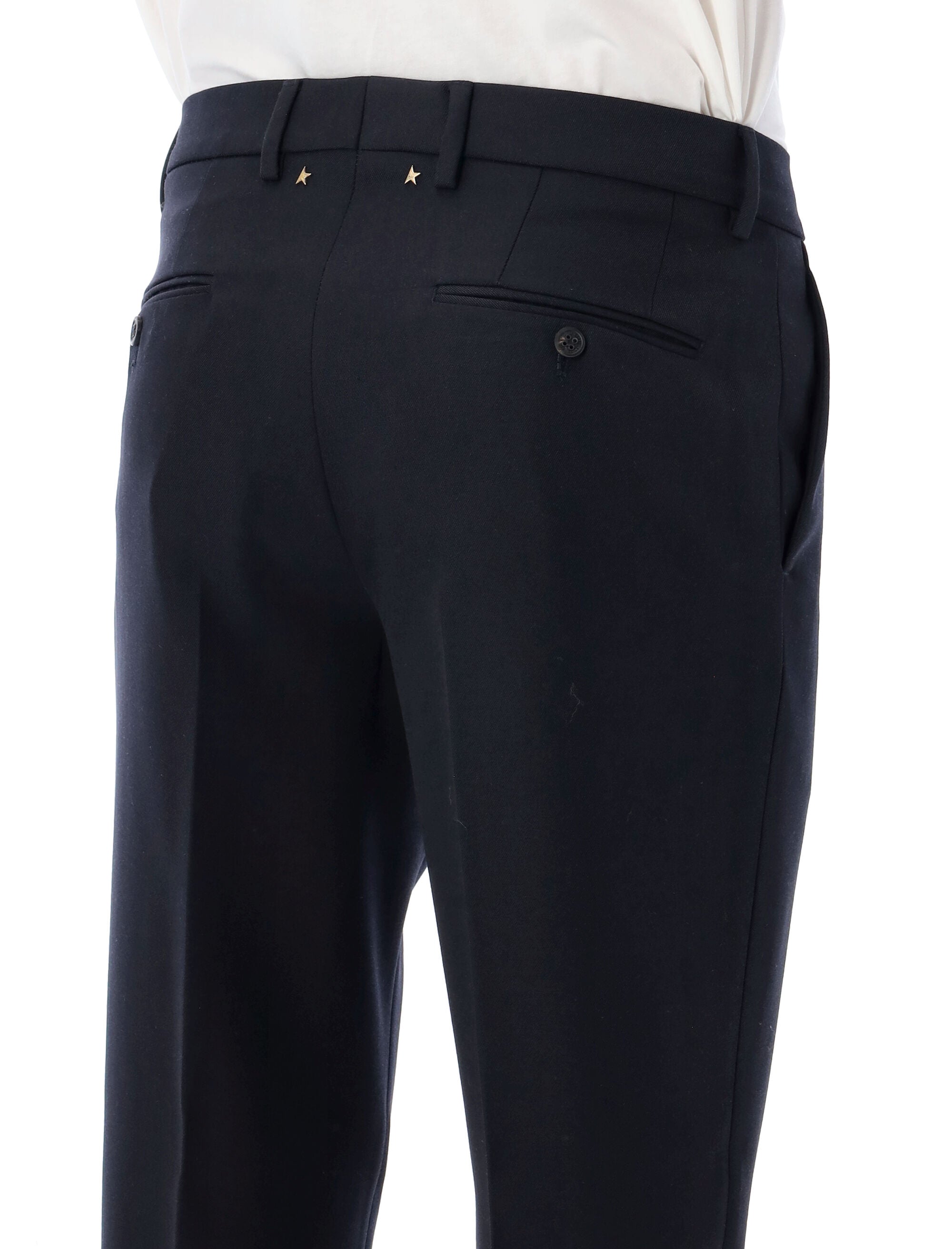 Golden Goose Milano trousers with double coin pocket Navy Blue Polyester Pant