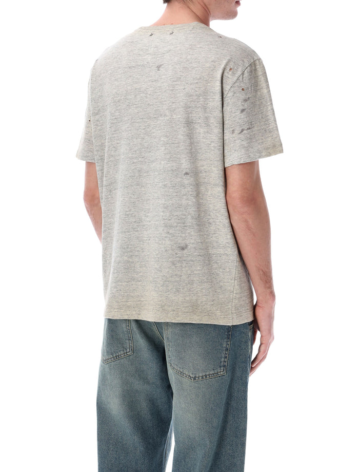 Golden Goose vintage print cotton t-shirt Grey Melange Tshirt