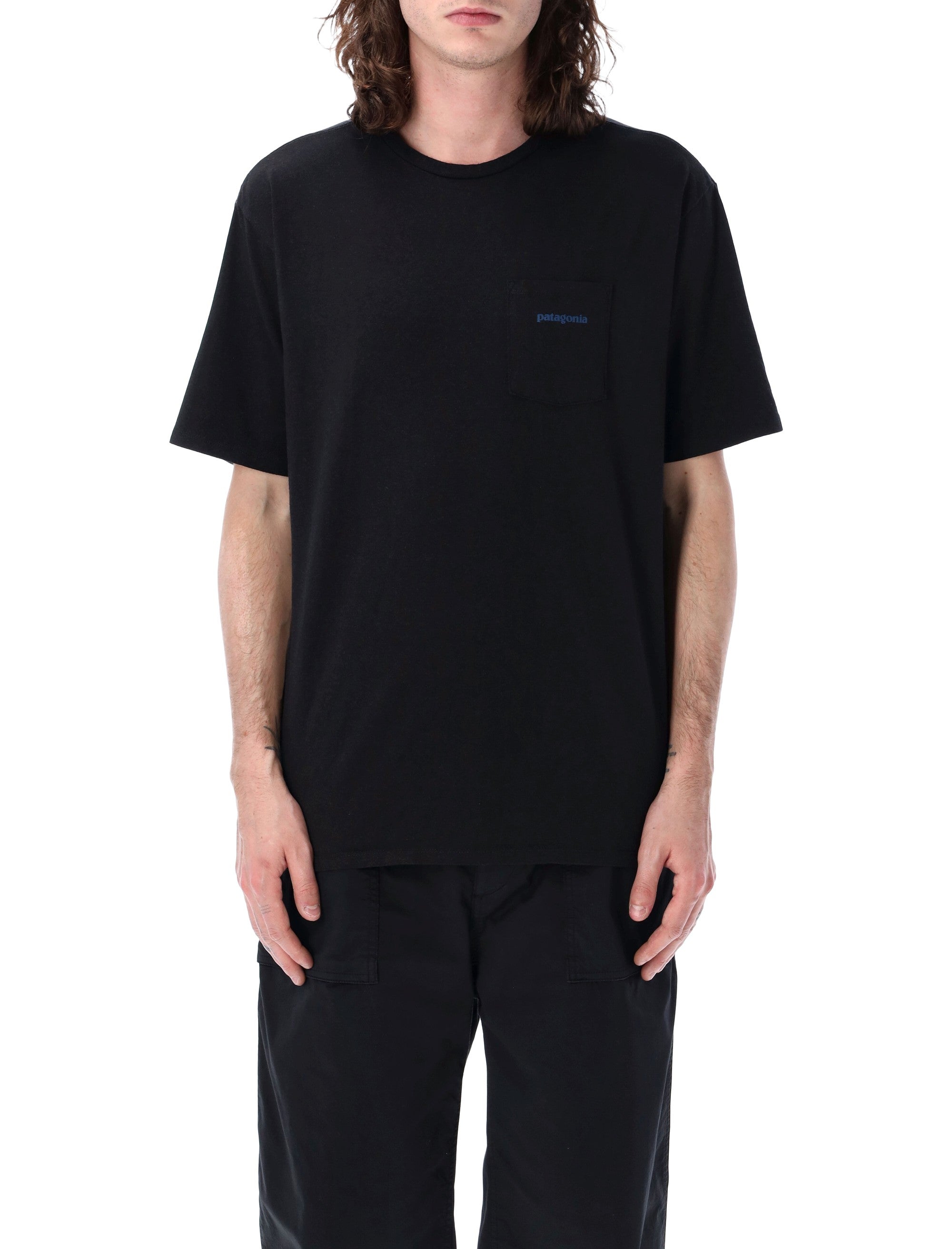 Patagonia Boardshort logo pocket t-shirt Black Recycled Cotton Tshirt