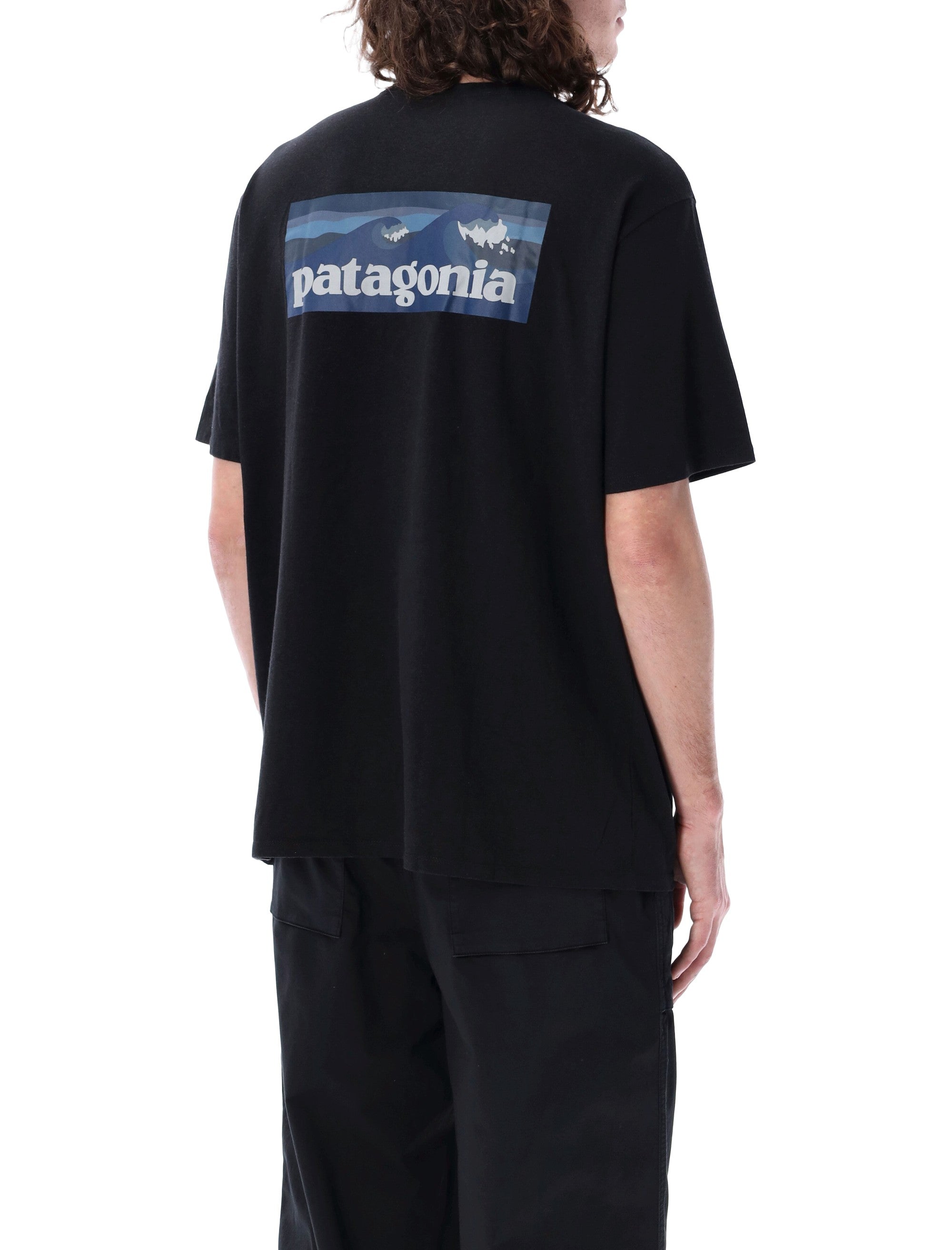 Patagonia Boardshort logo pocket t-shirt Black Recycled Cotton Tshirt