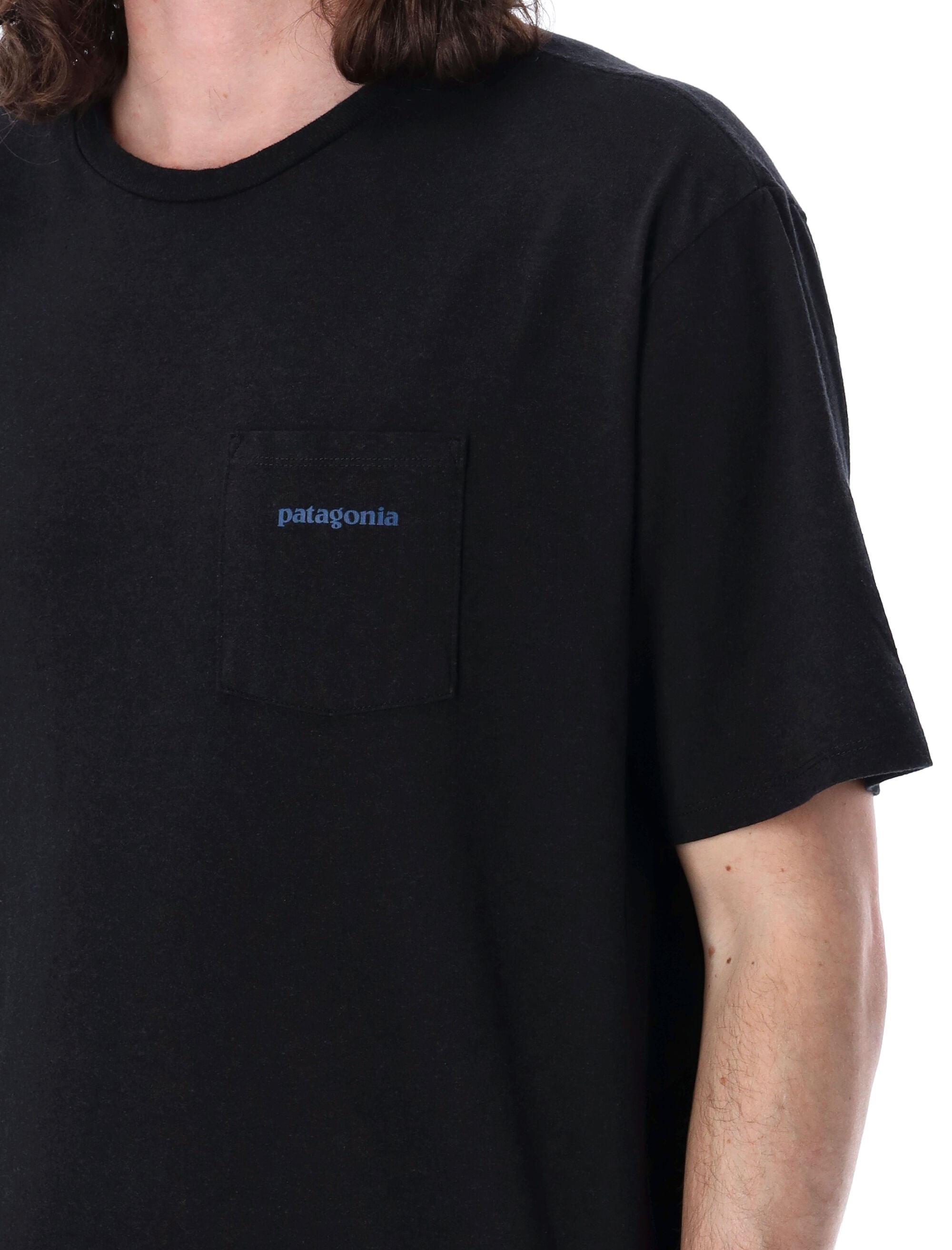 Patagonia Boardshort logo pocket t-shirt Black Recycled Cotton Tshirt