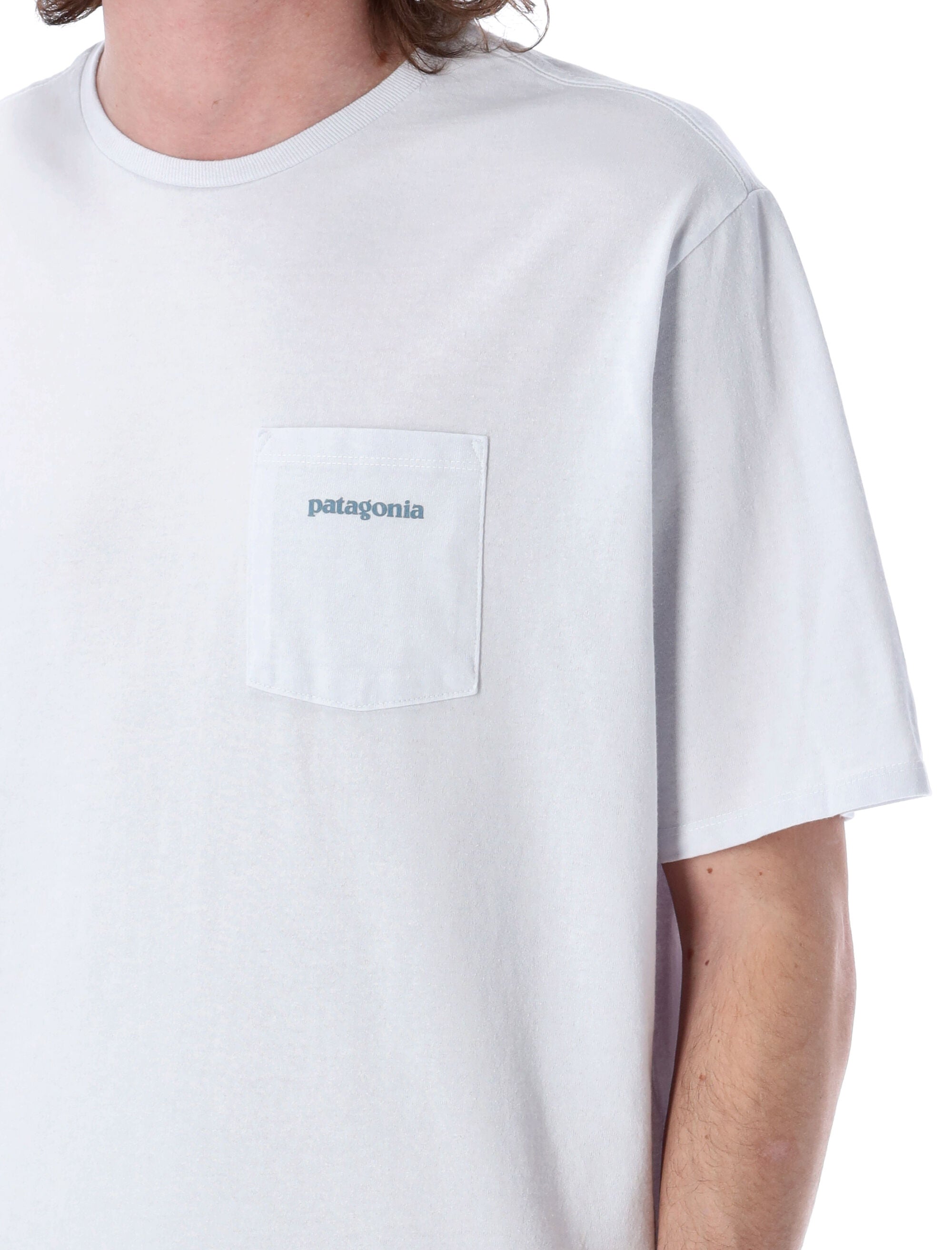 Patagonia Boardshort Logo Pocket T-Shirt White Recycled Cotton Tshirt