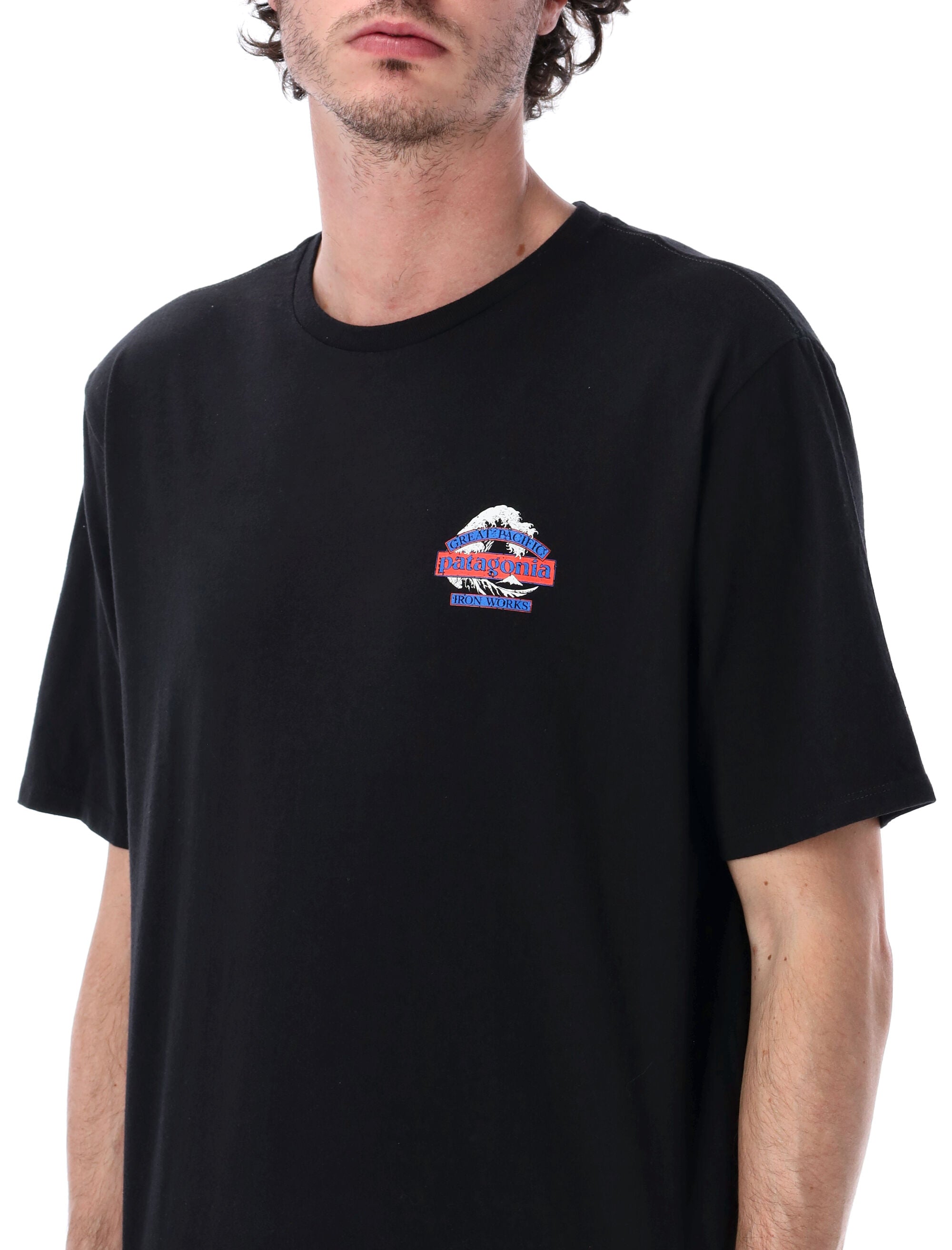 Patagonia Short-Sleeved Great Waves Responsibili-Tee® Black Recycled Cotton Tshirt
